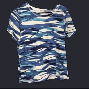 Chico's Blue and White Patterned Top